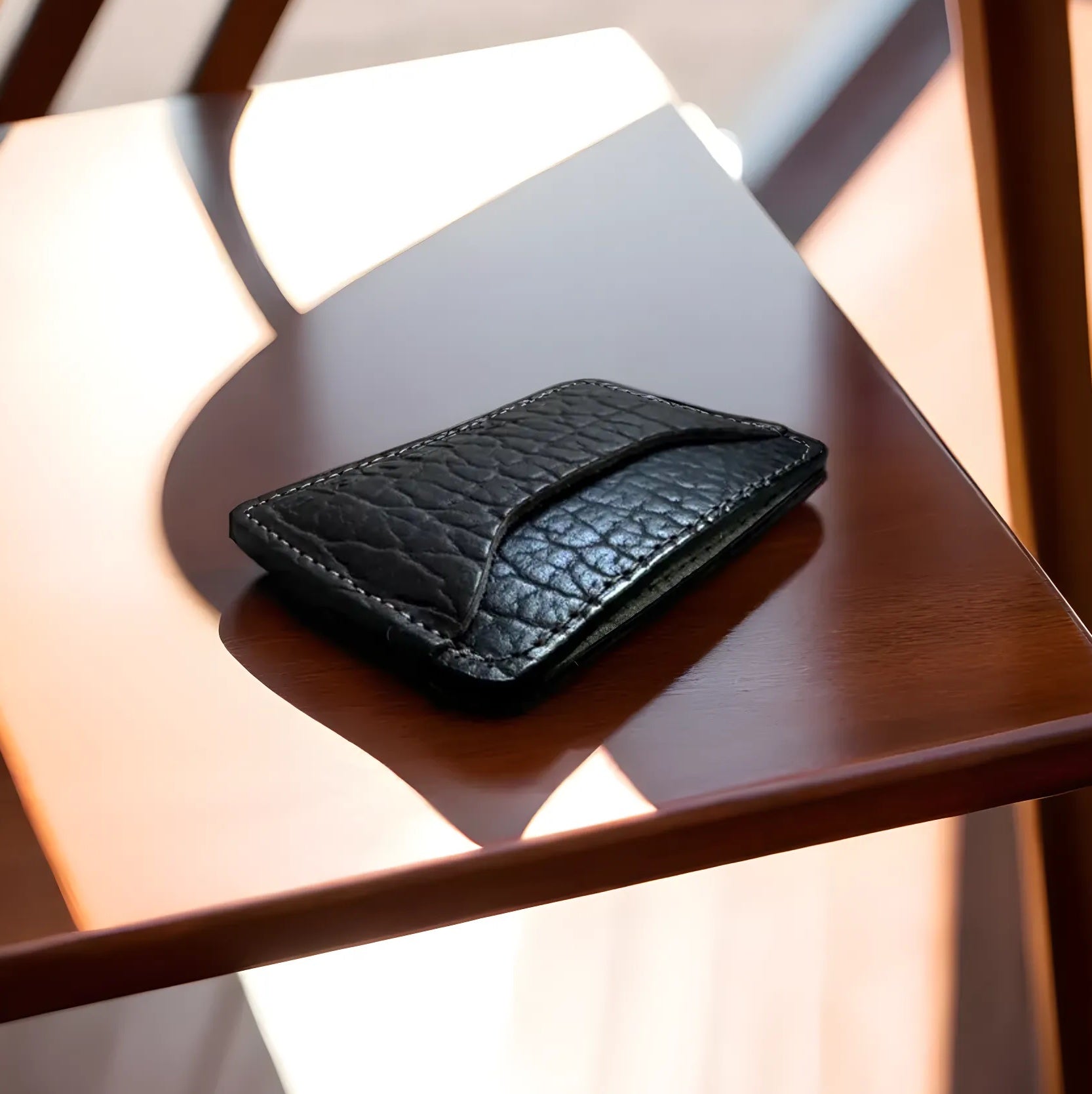 The Refuge "George" RFID Blocking Bison Leather Card Holder 2.0