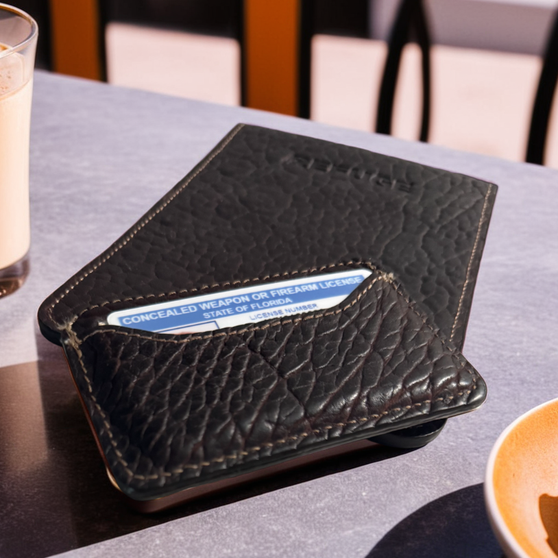 The Refuge "George" RFID Blocking Bison Leather Card Holder 2.0