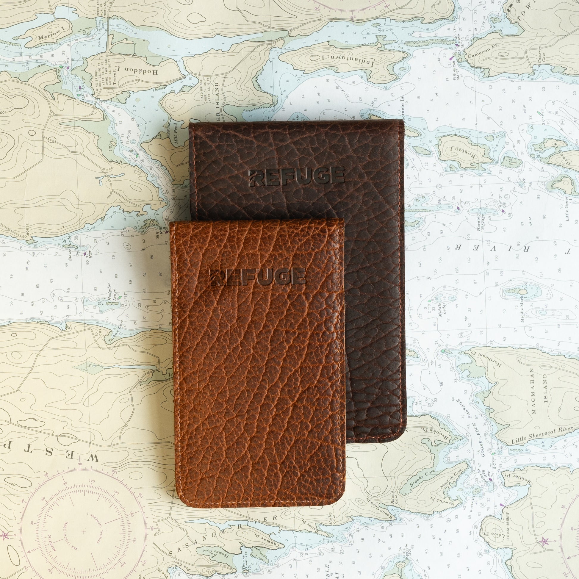 Bison / Buffalo Leather - Passport Cover / Travel Wallet